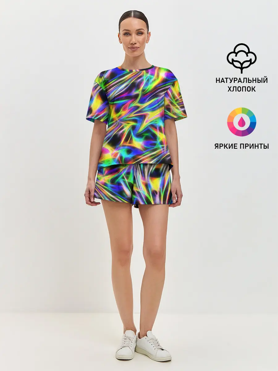 Женская пижама с шортами / Космическая хризонтема