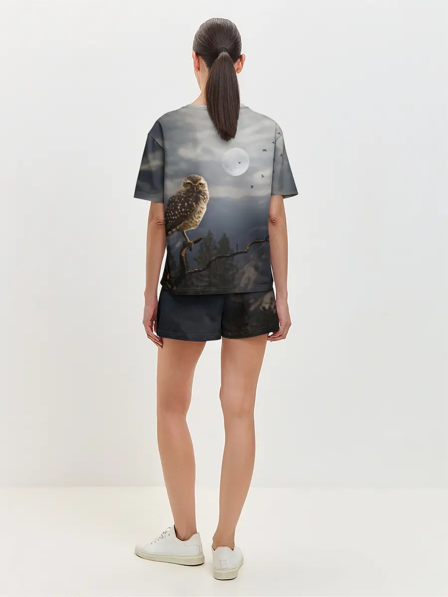 Женская пижама с шортами / Сова