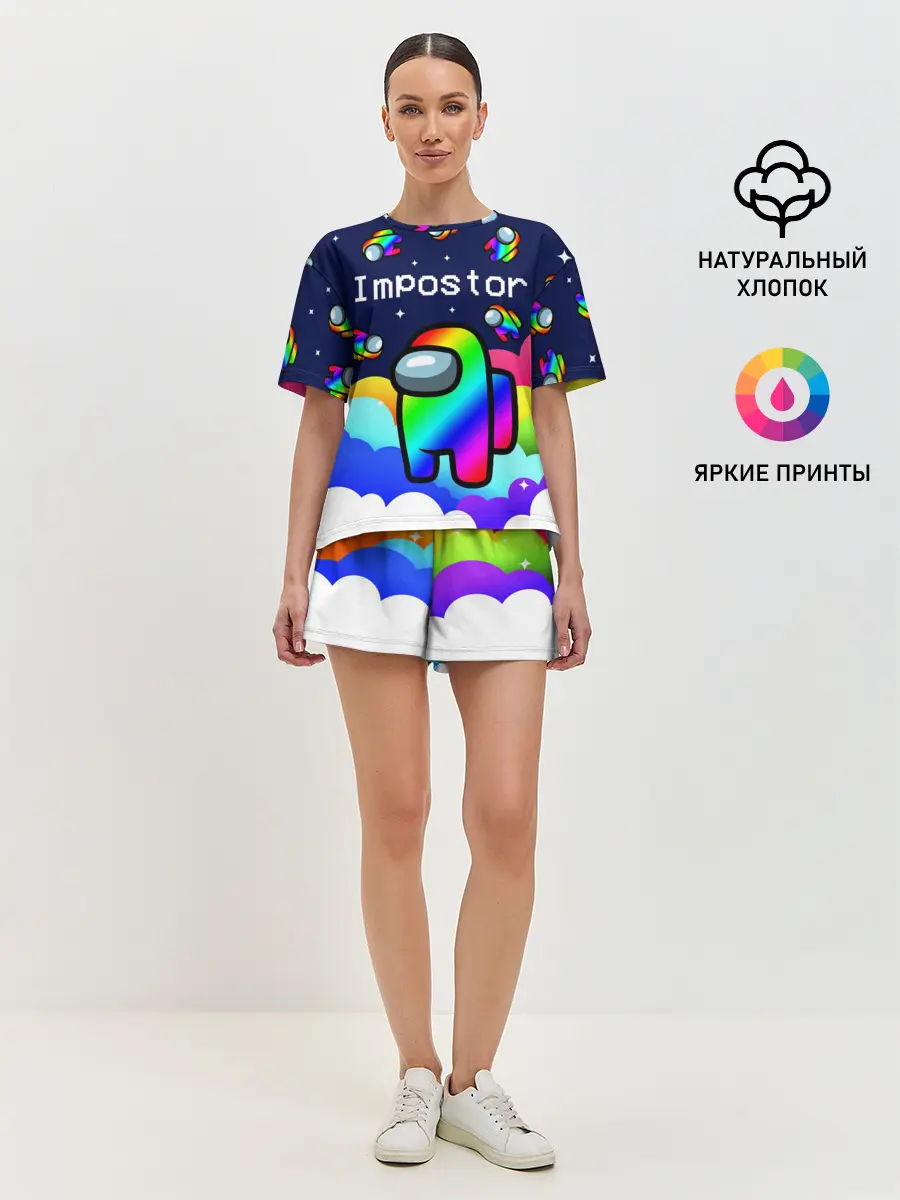Женская пижама с шортами / РАДУЖНЫЙ IMPOSTOR