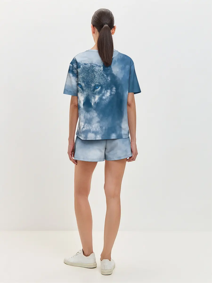 Женская пижама с шортами / Красивый волк