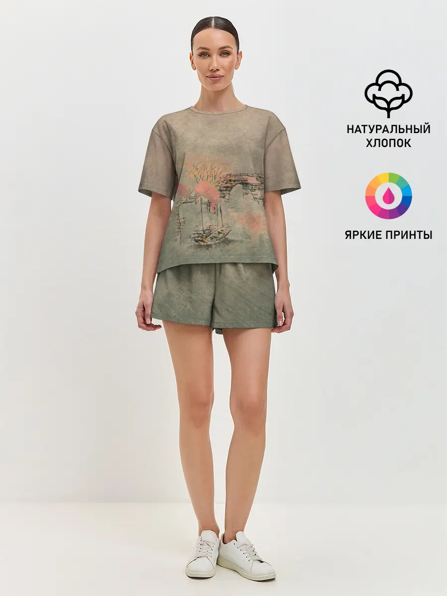 Женская пижама с шортами / Пейзаж