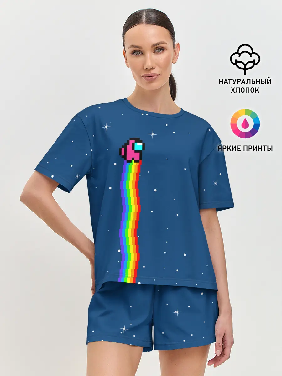 Женская пижама с шортами / AMONG US - NYAN CREWMATE