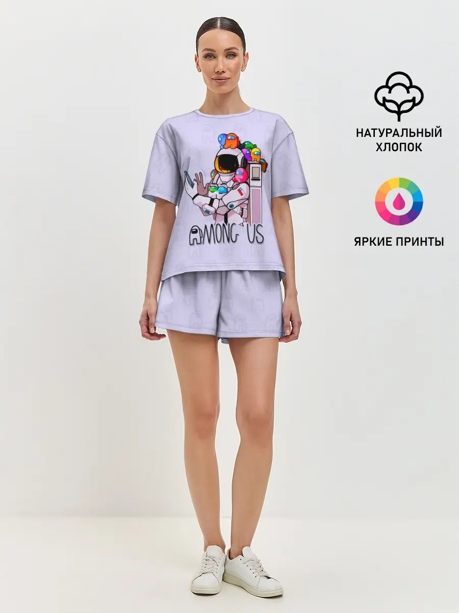 Женская пижама с шортами / Among Us