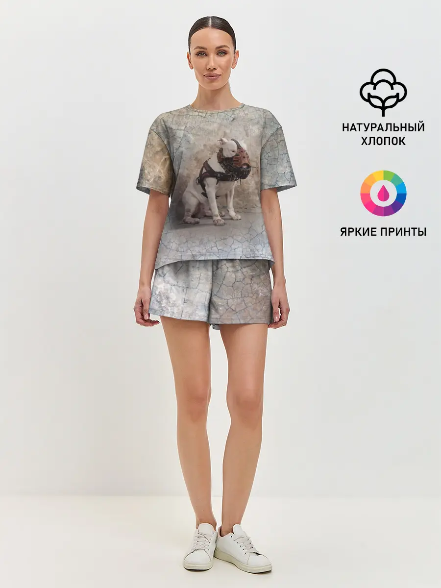 Женская пижама с шортами / Бойцовый бультерьер