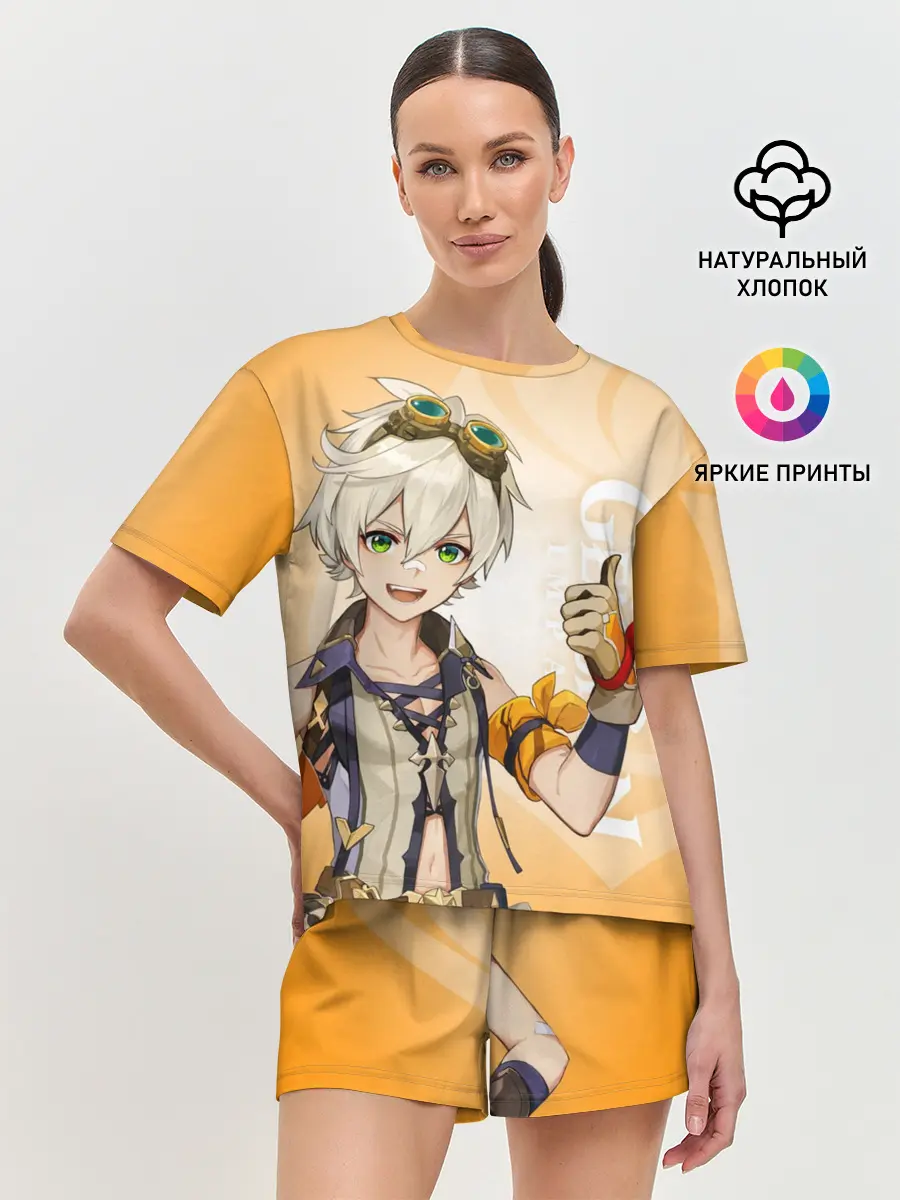 Женская пижама с шортами / GENSHIN IMPACT, БЕННЕТ