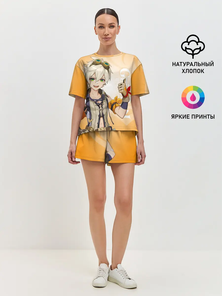 Женская пижама с шортами / GENSHIN IMPACT, БЕННЕТ