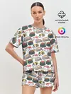 Женская пижама с шортами / Котики | Суши