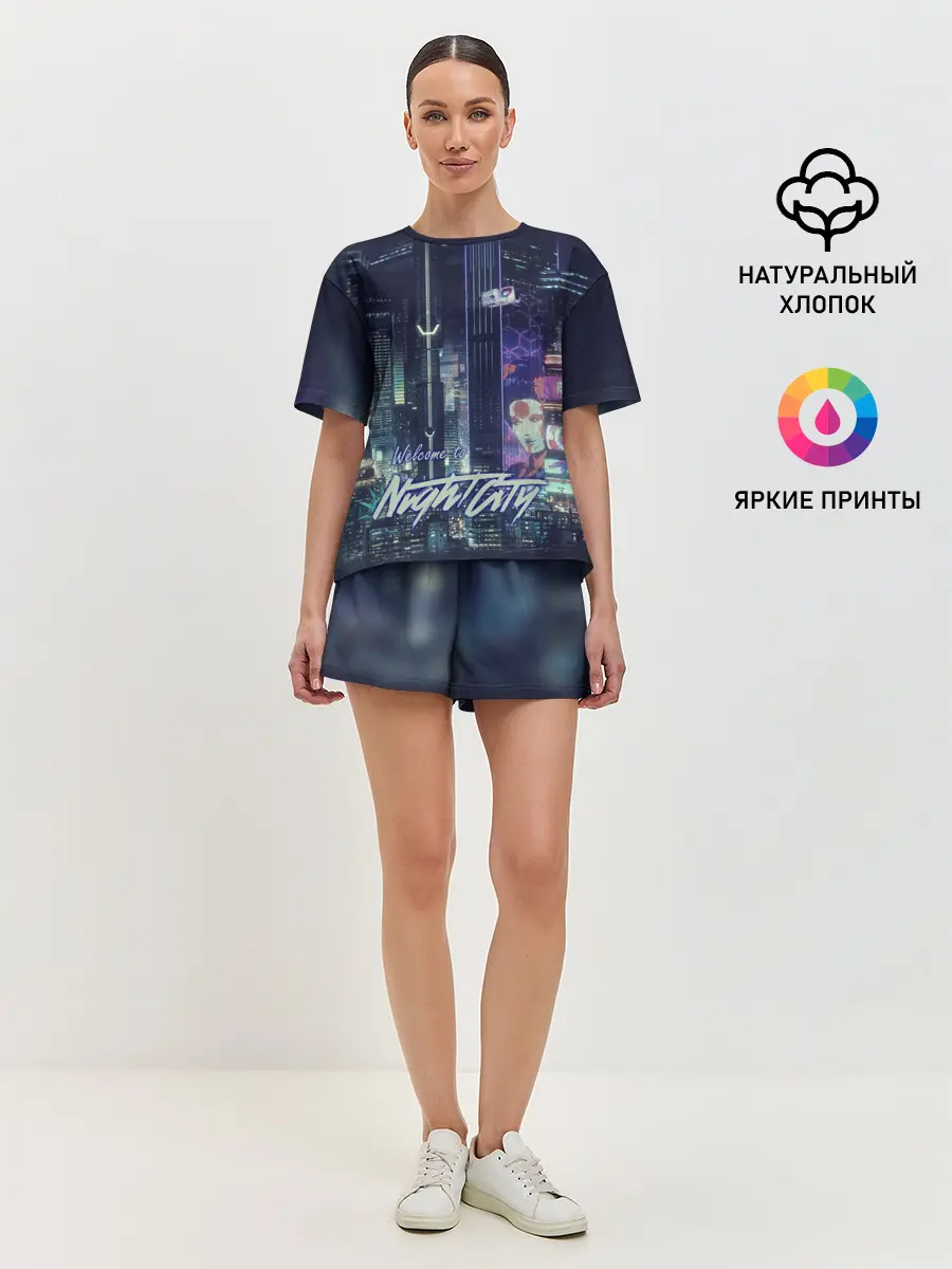 Женская пижама с шортами / Welcome to Night City