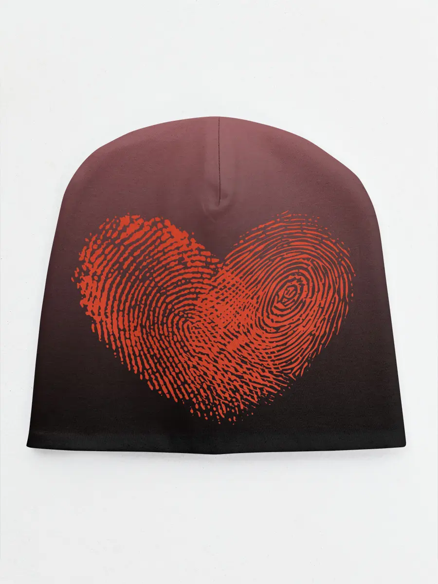 Детская шапка / Сердце из отпечатков пальцев