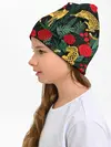 Детская шапка / Леопарды и цветы