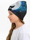 Детская шапка / Волк воющий на луну