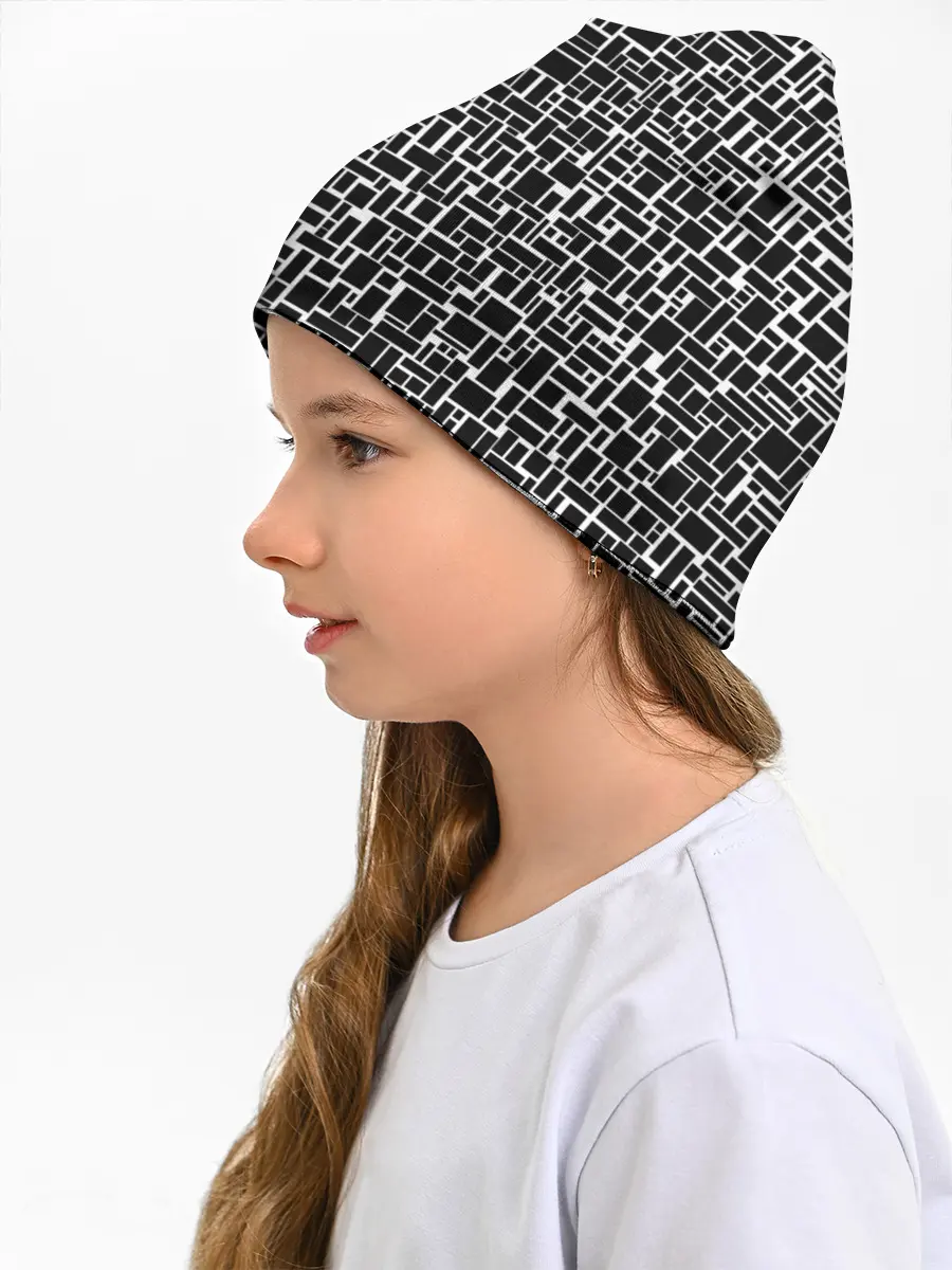 Детская шапка / Геометрия ЧБ.Black & white