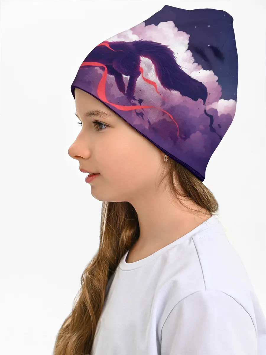 Детская шапка / Лиса бежит по облакам