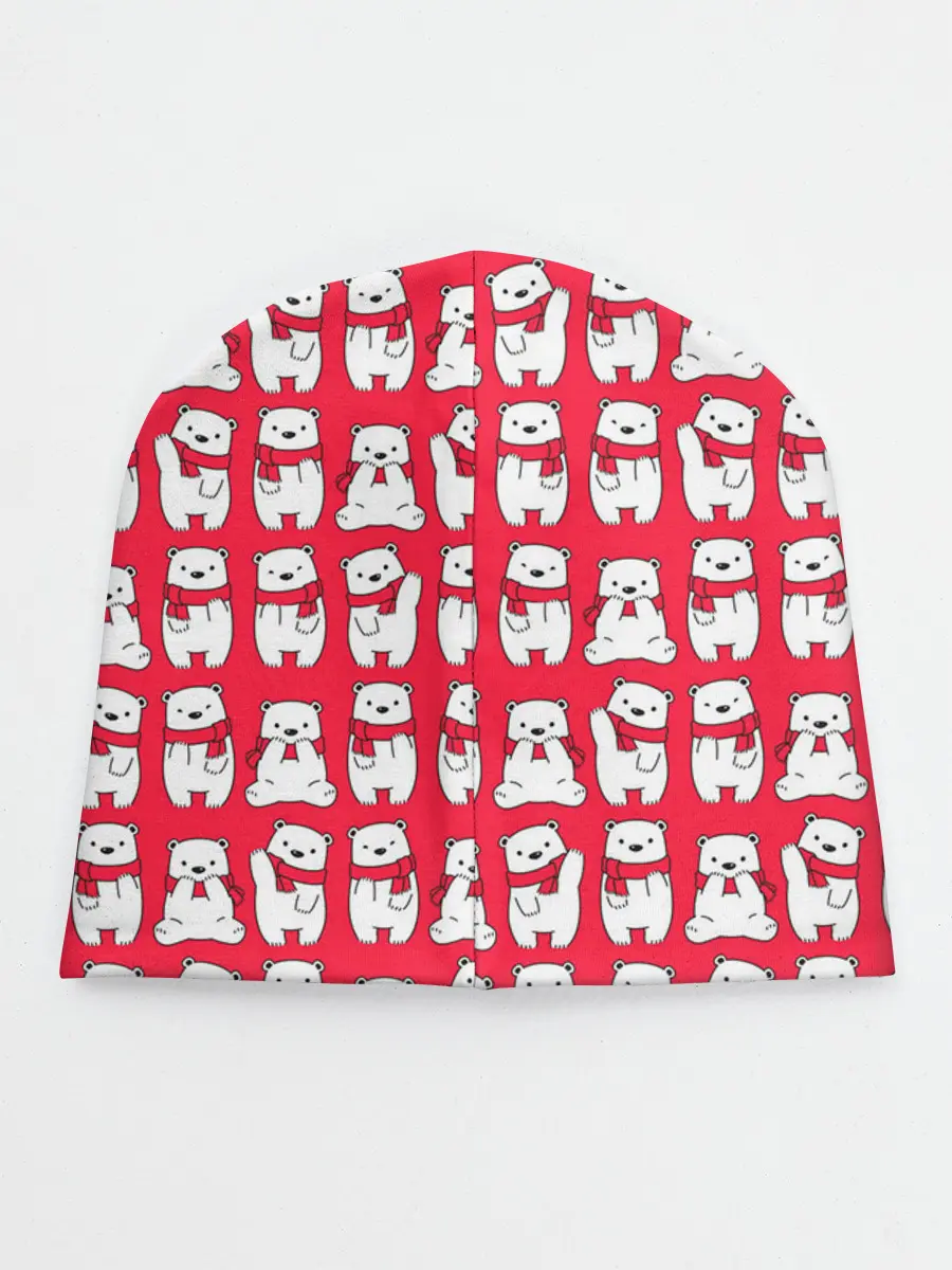 Детская шапка / Мишки в шарфиках