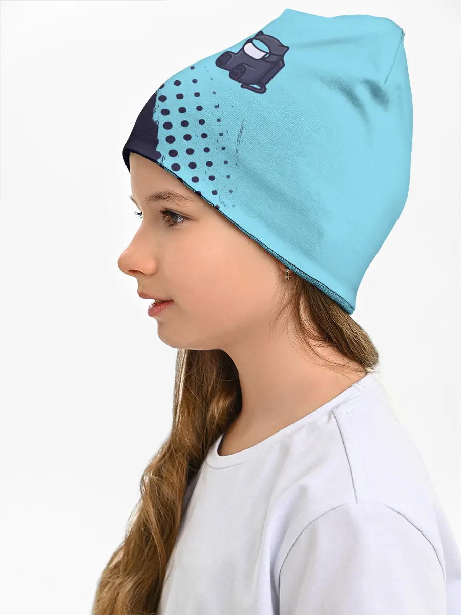 Детская шапка / AMONG US - Черный Котик