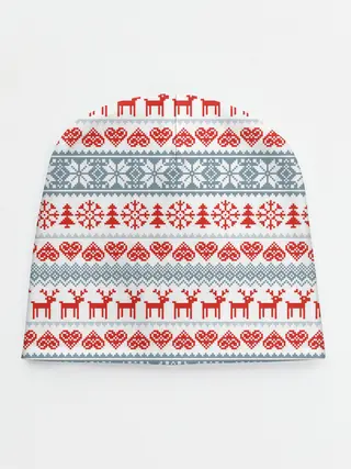 Детская шапка / Новогодний пиксельный узор