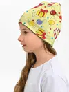 Детская шапка / Новогодний узор на желтом фоне