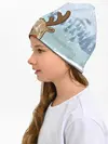 Детская шапка / Олень с кружкой