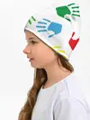 Детская шапка / Цветные ладошки - Детский узор