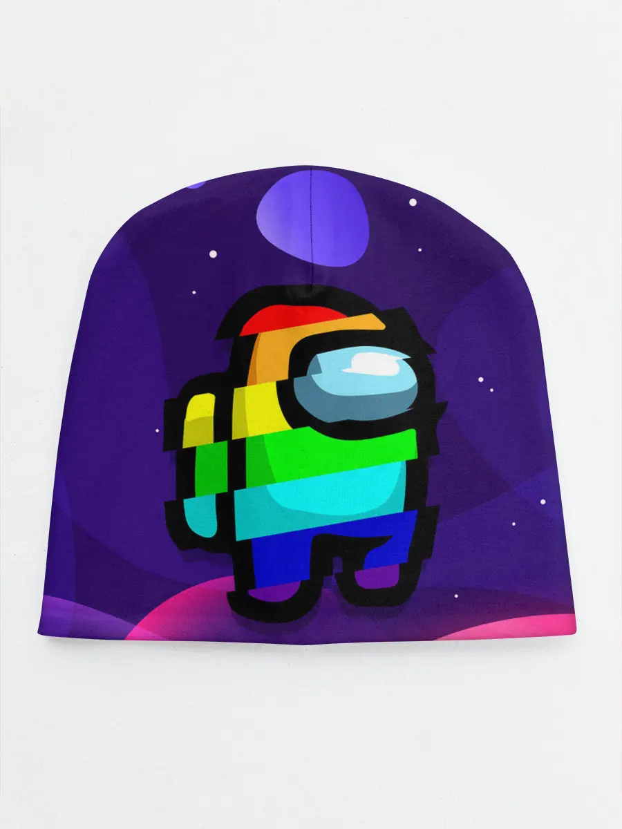 Детская шапка / AMONG US - RAINBOW SPACE