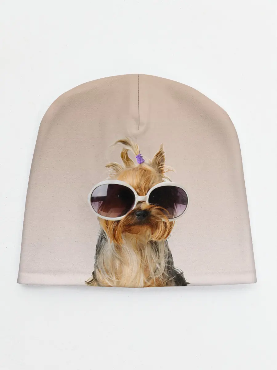 Детская шапка / собака в очках