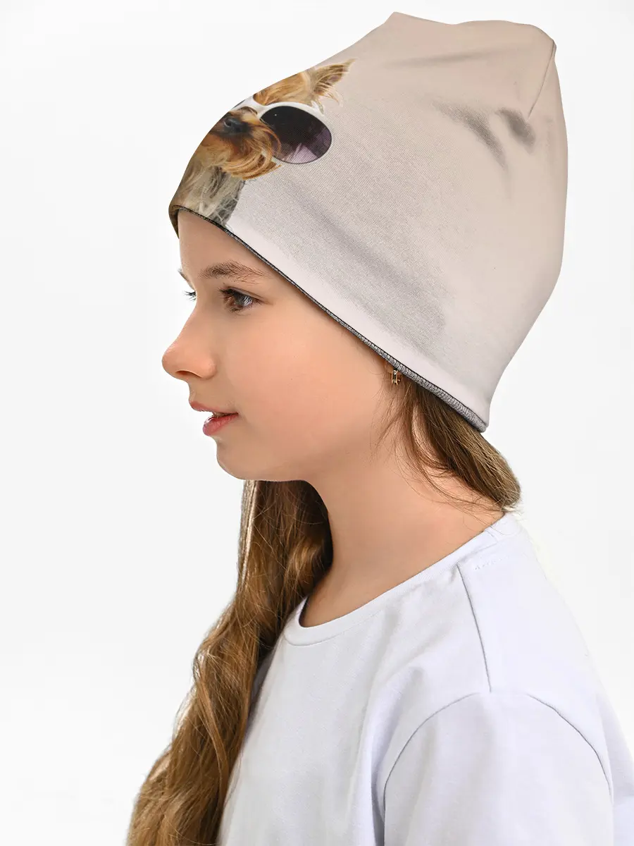 Детская шапка / собака в очках