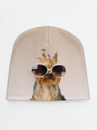 Детская шапка / собака в очках