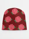 Детская шапка / Розы на красном