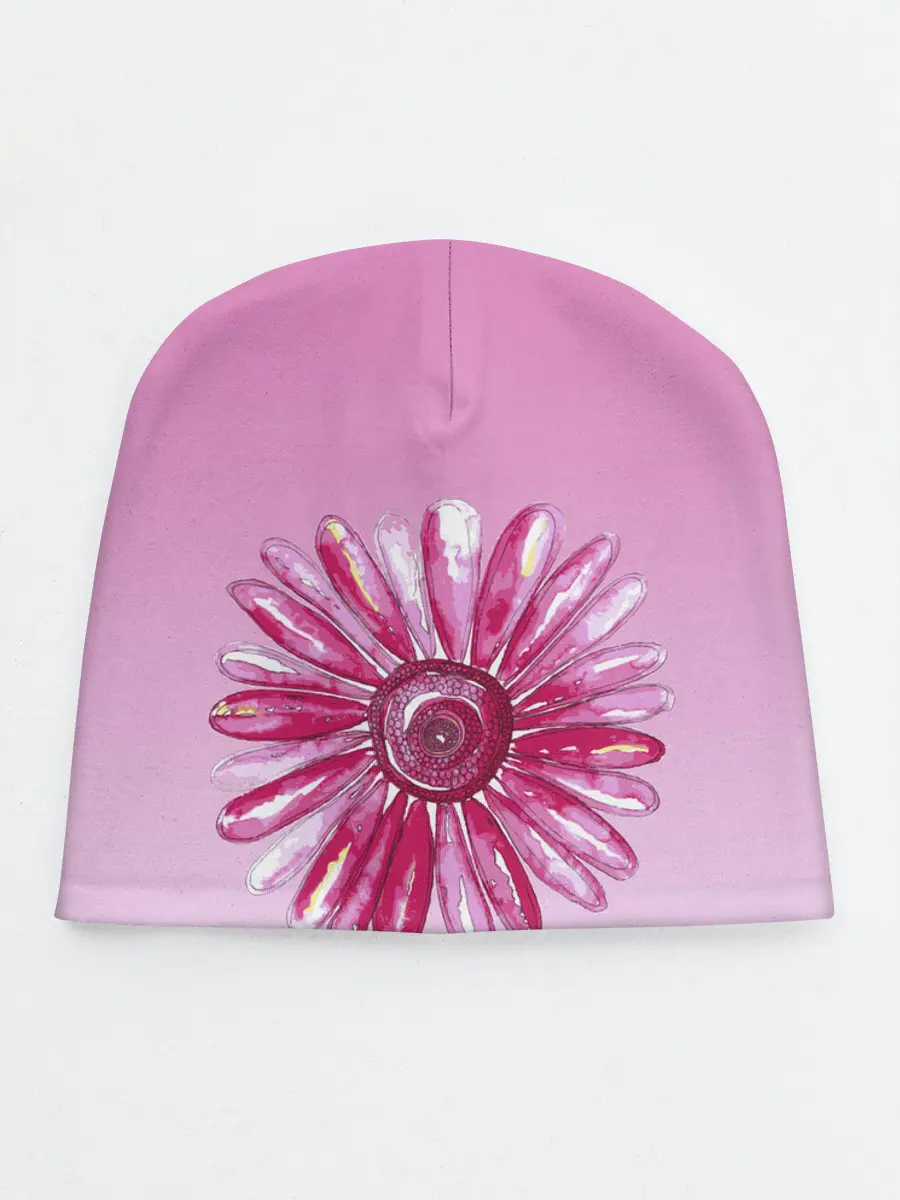 Детская шапка / розовая ромашка