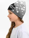 Детская шапка / Черный логотип Клевера на сером градиенте