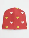 Детская шапка / Сердечки на красном паттерн