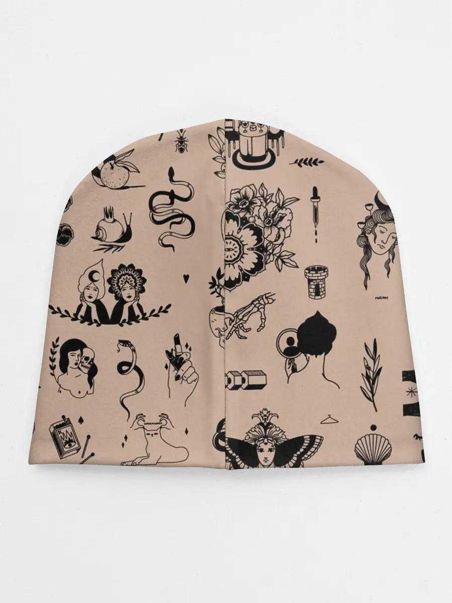 Детская шапка / принт в стиле тату