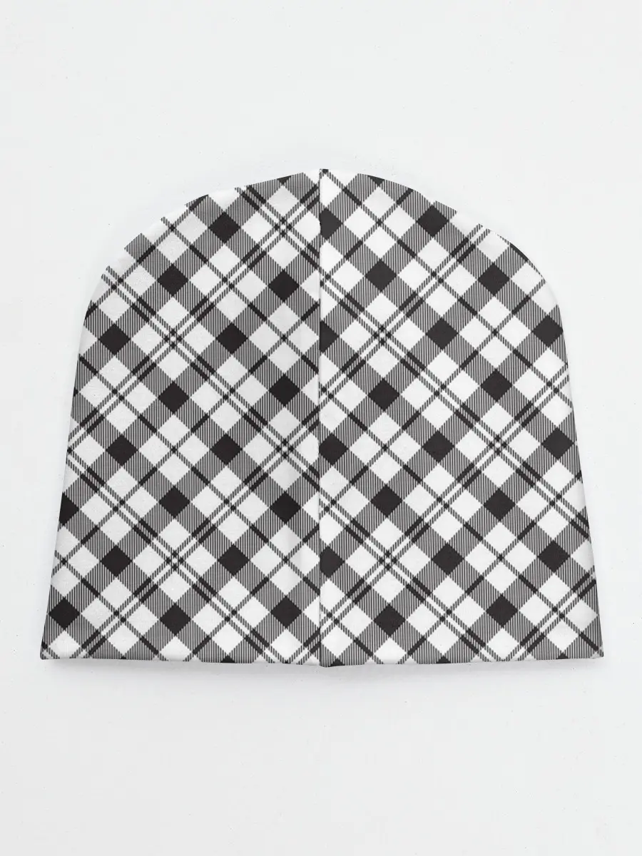 Детская шапка / Ч/б текстура в клетку