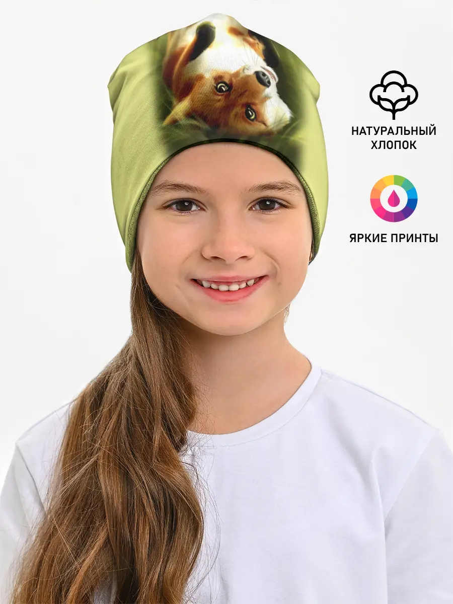 Детская шапка / Лиса на траве