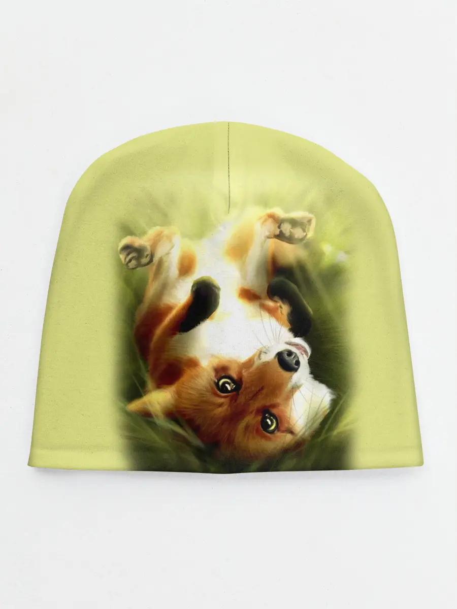 Детская шапка / Лиса на траве