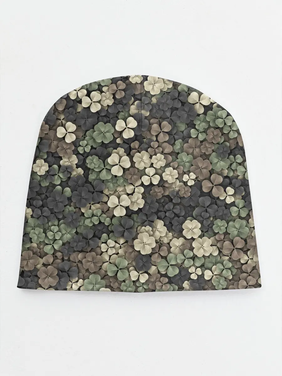 Детская шапка / Камуфляж с клевером