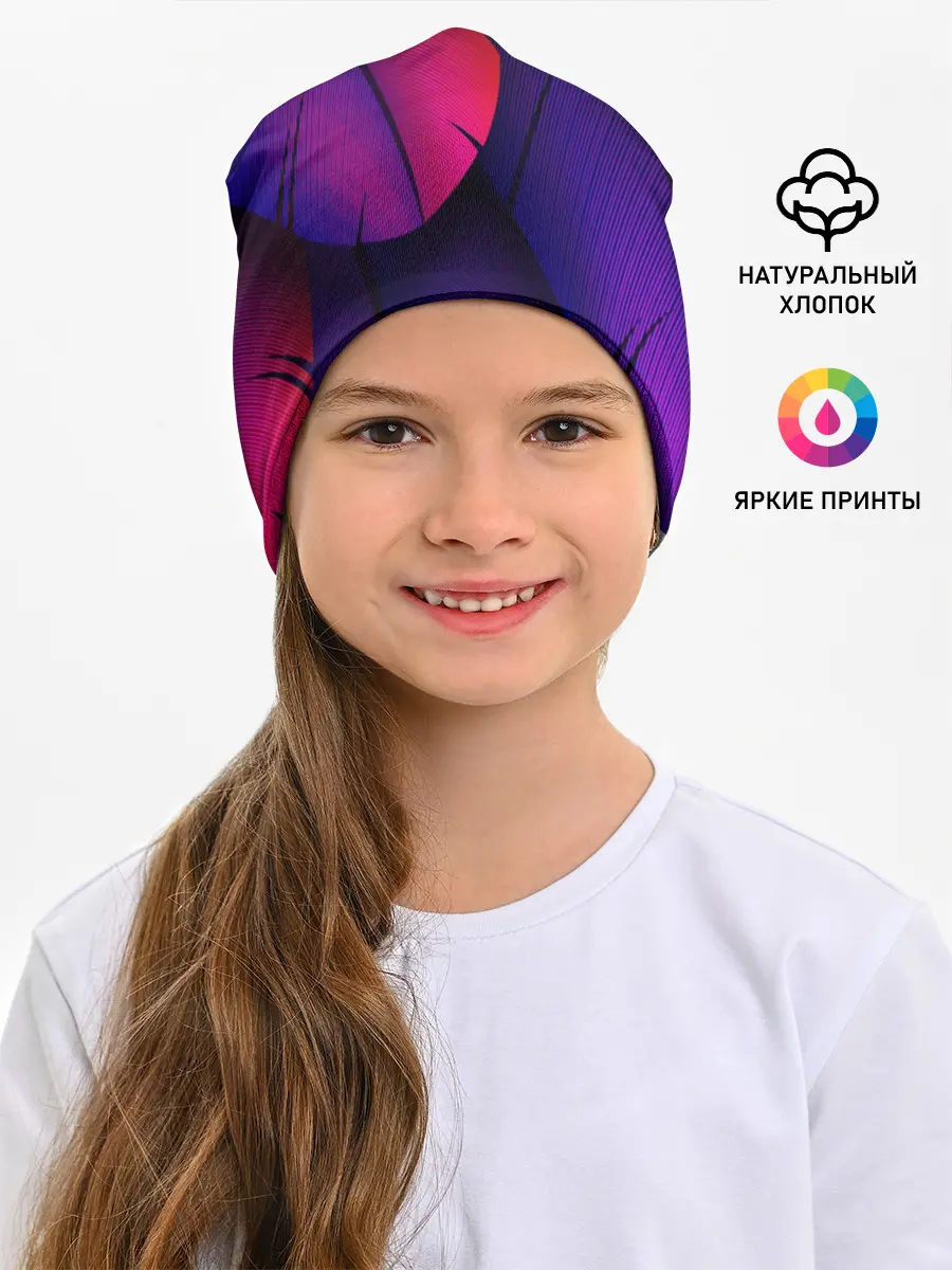 Детская шапка / Фиолетовые Перья