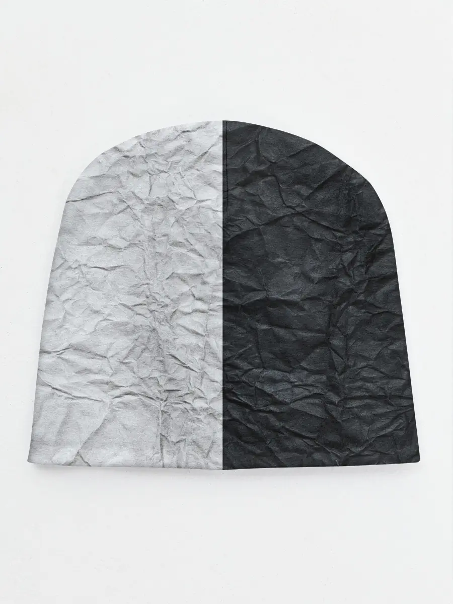 Детская шапка / Мятая Черно-Белая Бумага