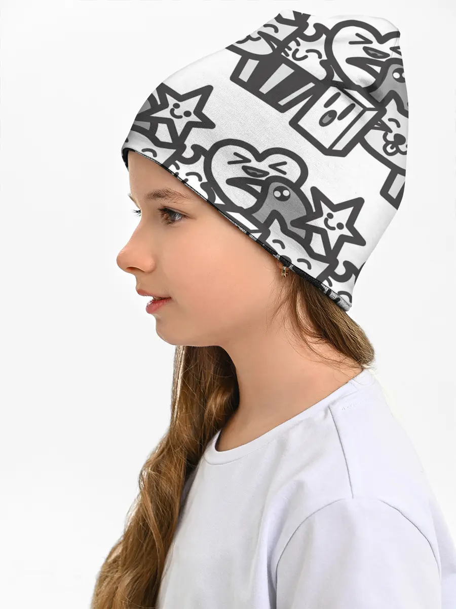 Детская шапка / Чёрно-белые дудлы