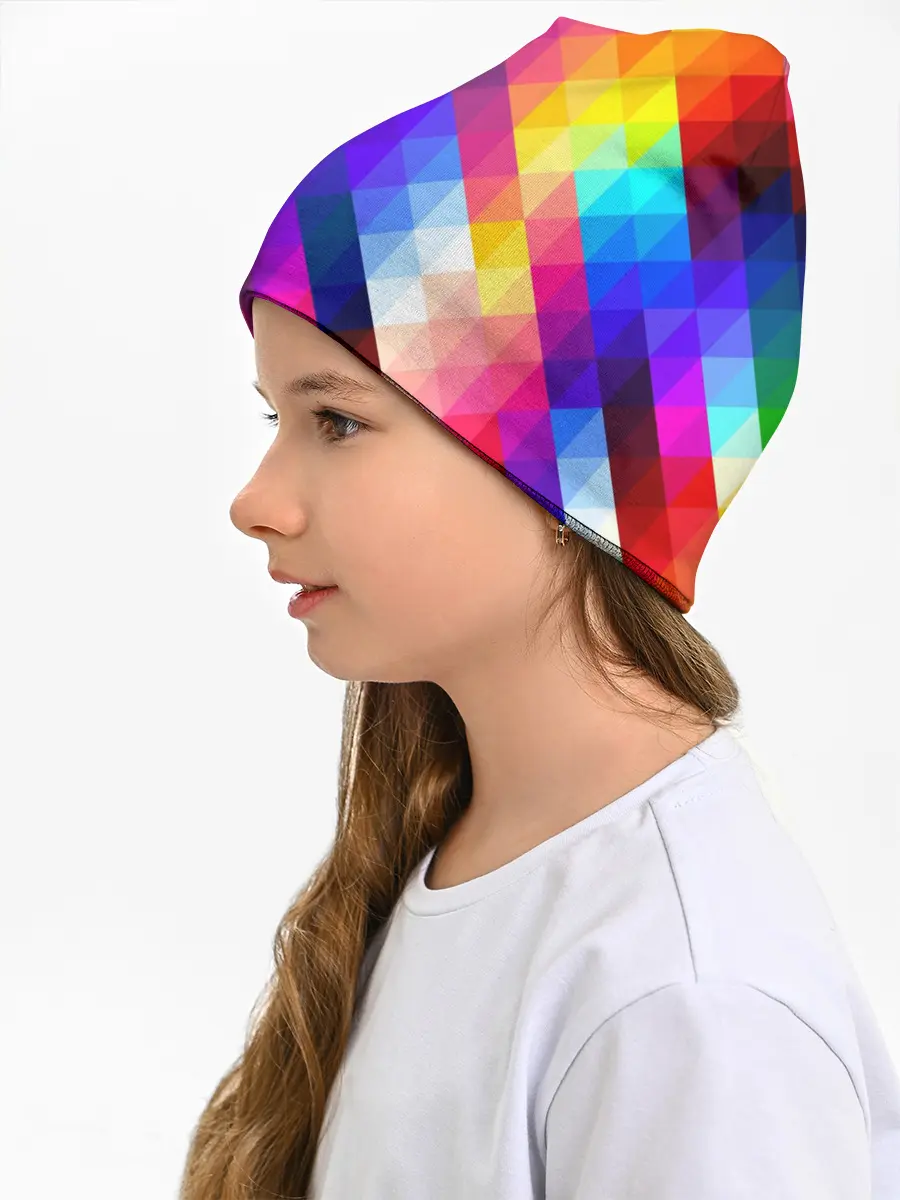 Детская шапка / Пиксельная радуга