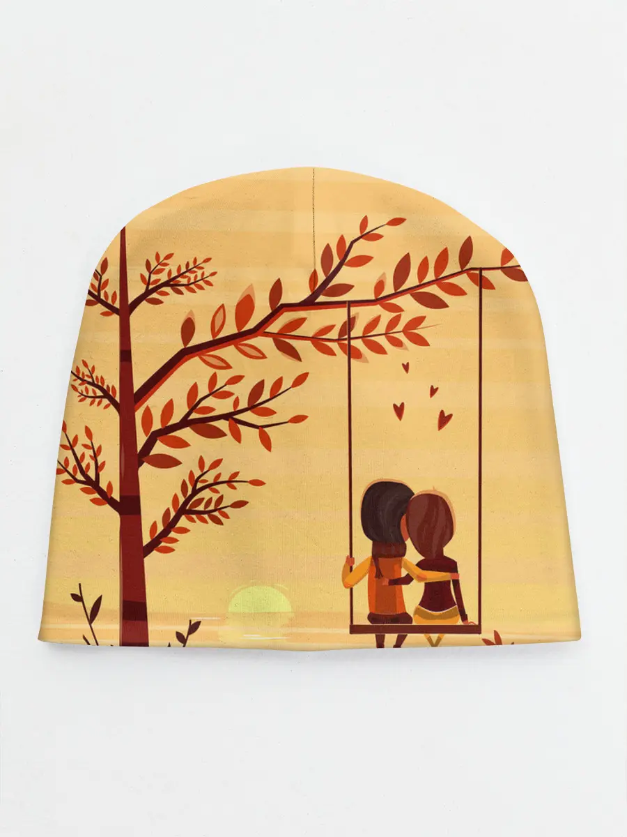 Детская шапка / Романтика. Пара на качелях