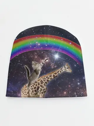 Детская шапка / Кот на Жирафе