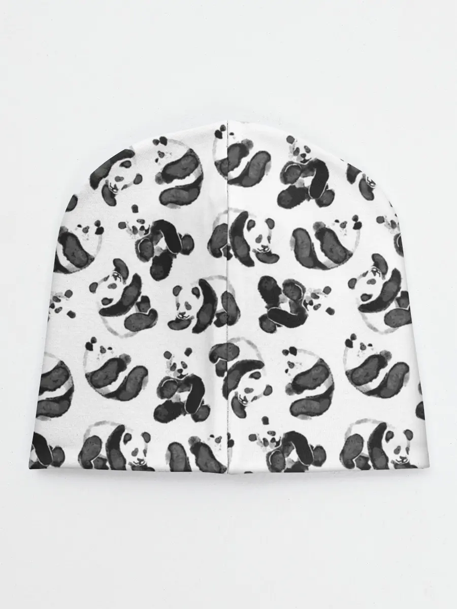 Детская шапка / Акварельные панды паттерн