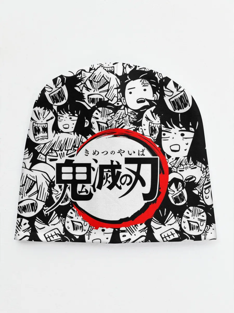 Детская шапка / DEMON SLAYER / ЛИЦА / УЗОР