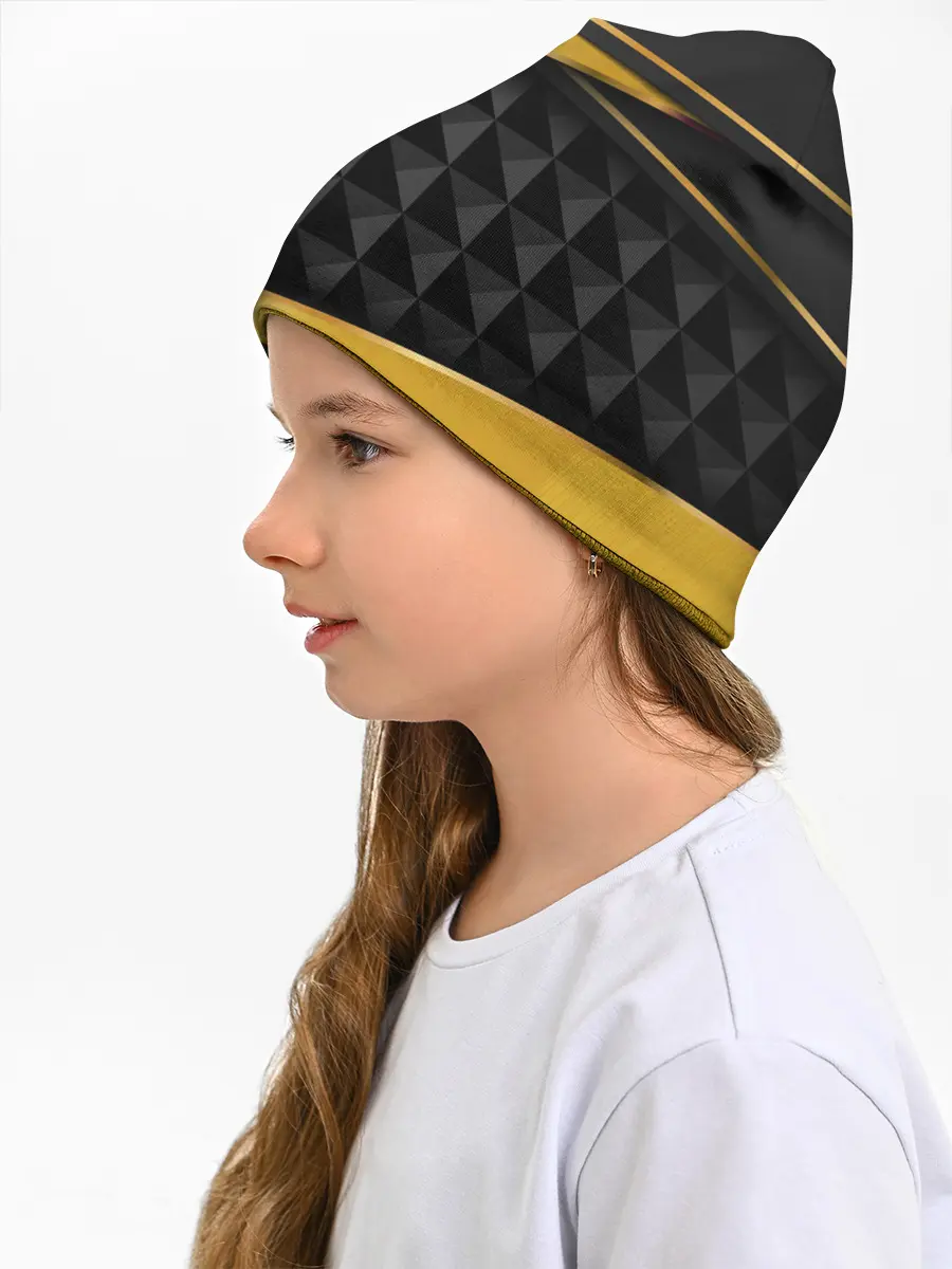 Детская шапка / 3D luxury black gold Плиты 3Д
