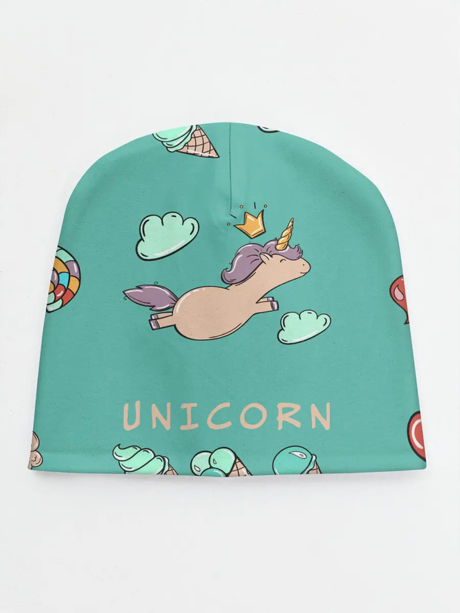 Детская шапка / Единорог с мороженкой