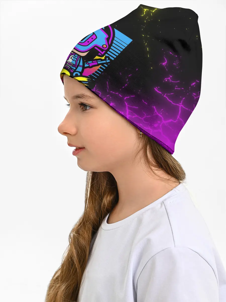 Детская шапка / PUBG RETRO NEON / ПАБГ НЕОН