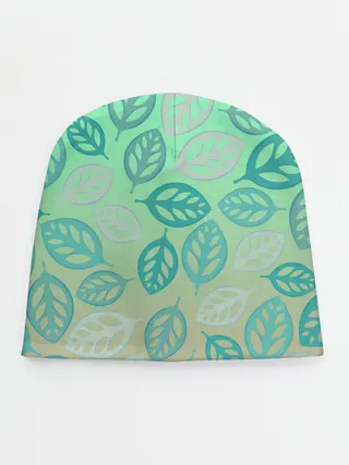 Детская шапка / узор из листиков