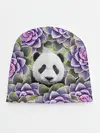 Детская шапка / Панда среди цветов