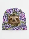Детская шапка / Ленивец среди цветов